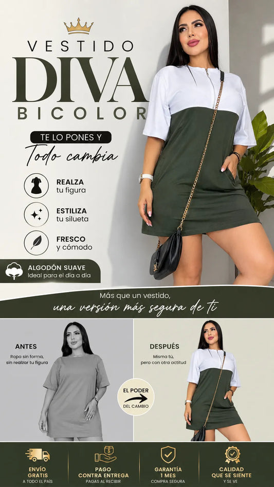 Vestido Diva Bicolor
